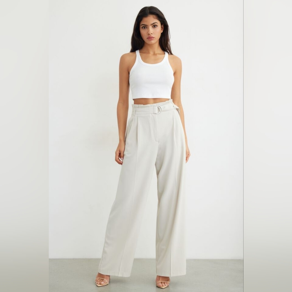 DYNAMITE Wide Leg Paper Bag Pants